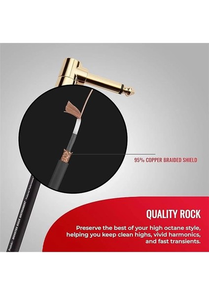 Prolink Rock Instrument Cable - Right Angle To Straight | 6.4mt modelleri