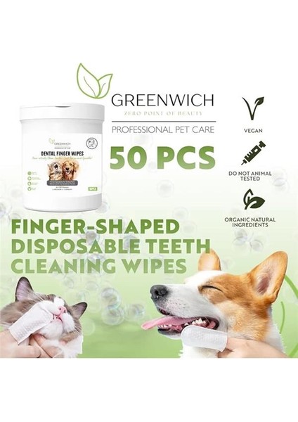 Bitkisel Içerikli Kedi Köpek Diş Mendili 50 Adet | Tartar, Ağız Kokusu Giderici | Diş modelleri