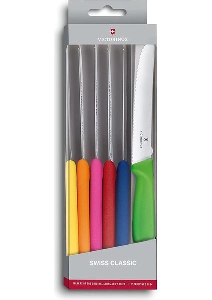Vt 6.7839.6G Swiss Classic 6 Renkli Domates Bıçağı Seti 11 cm