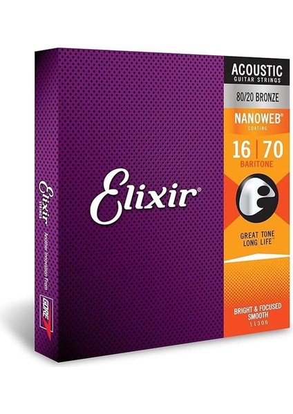 11306 Nanoweb Bar Akustik Gitar Teli (16-70)