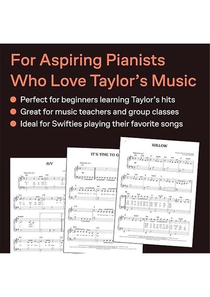 Taylor Swift - Evermore Easy Piano Songbook With Lyrics indirimleri