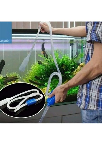 Akvaryum Dip Çekim Sifonu - 140 cm Akvaryum Pompası ve Su Tahliye Aparatı fırsatları