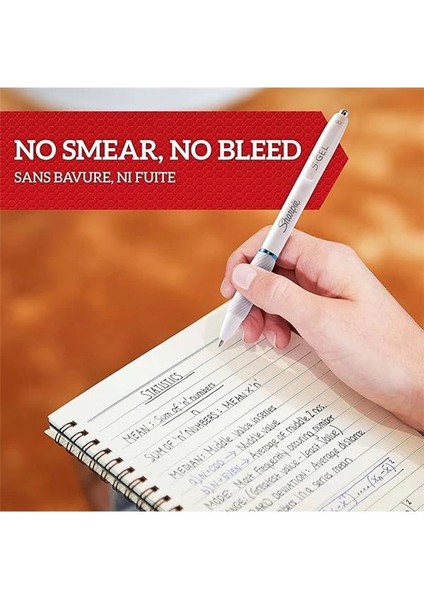 S-Gel Jel Kalem 0.7 mm Uç, Buz Mavisi & Beyaz Inci 4'lü Paket, Siyah & Mavi Mürekkep modelleri