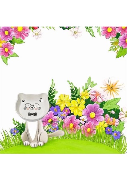 Seramik Kedi Şeklinde Ödül Kabı | Sevimli Evcil Hayvan Mama Kabı | 200 ml Kapasiteli, Yavru Kediler indirimleri