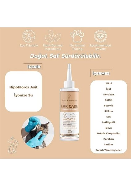 Kulak Temizleme Solüsyonu, Kir Kaşıntı Koku Önleyici, Kedi ve Köpek, 75 ml modelleri