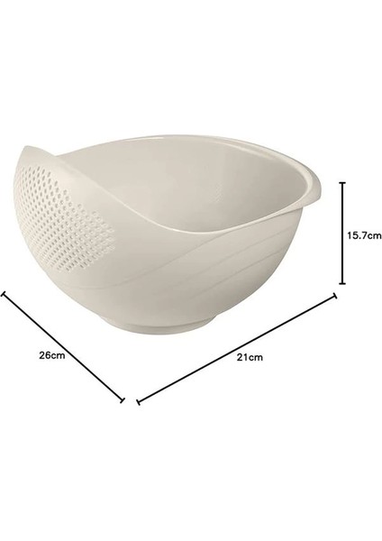 Pirinç Süzgeci & Çok Amaçlı Süzgeç 3 Litre Krem fırsatları