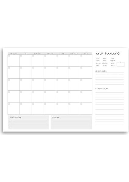 3'lü Masaüstü Planlayıcı Set (Günlük, Haftalık, Aylık Planlayıcı)