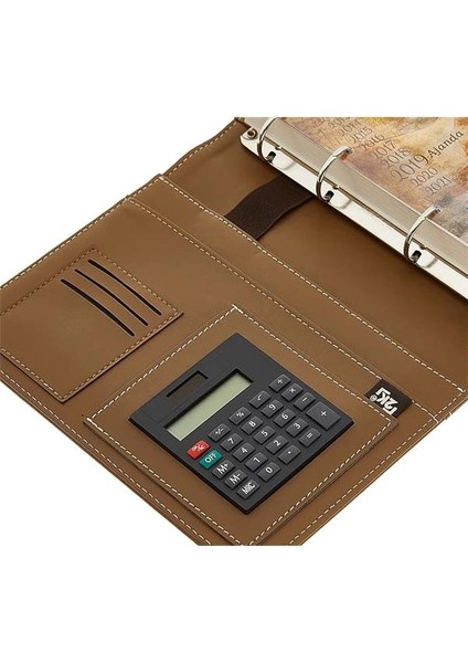 2025 Ajanda Suni Deri Mıknatıs Kapaklı 4 Halka Mekanizmalı Organizer, Vizon, 20X23X4 Cm. modelleri