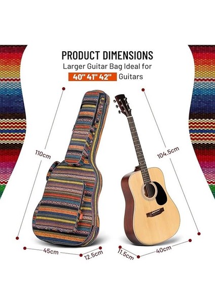 CY0186 Bohemian 15.6mm Gig Bag Dolgulu Su Geçirmez Gitar Çantası fiyatları