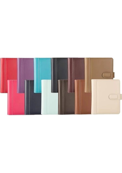 2025 Ajanda Suni Deri Mıknatıs Kapaklı 4 Halka Mekanizmalı Organizer, Vizon, 20X23X4 Cm.