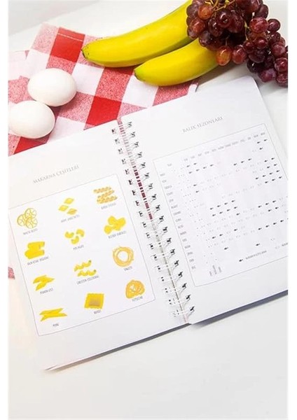 Yemek Tarif Defteri Görselli Spiralli Bej fırsatları