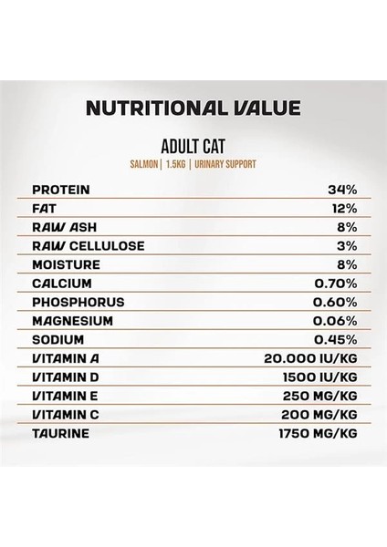 Food Urinary Destekli Somonlu Kısırlaştırılmış Yetişkin Kedi Maması 1,5 kg