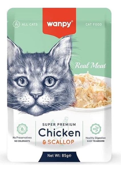 Pouch Tavuklu & Deniz Taraklı Yaş Kedi Maması (85GR x 12 Adet)