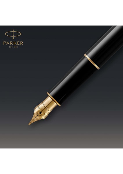 Sonnet Lake Siyah Altın Tasarımlı Dolma Kalem, Orta Kalınlıkta Uç, Siyah Mürekkep. Özel Kutul fırsatları