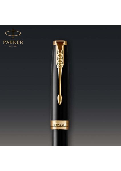 Sonnet Lake Siyah Altın Tasarımlı Dolma Kalem, Orta Kalınlıkta Uç, Siyah Mürekkep. Özel Kutul indirimleri