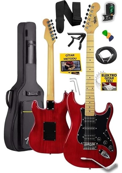 RPH-40RD Profesyonel Elektro Gitar Seti Hsh Manyetik Maple Klavye Üst Kalite