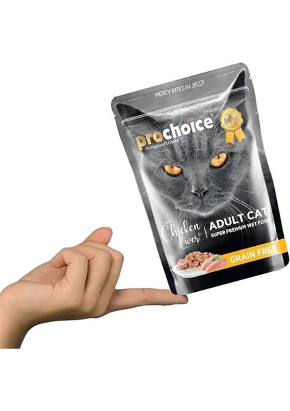 Yetişkin Kediler Için, Tahılsız, Jöle Içinde Tavuk ve Ciğer Parça Etli Yaş Mama, 85 G x 24 fırsatları