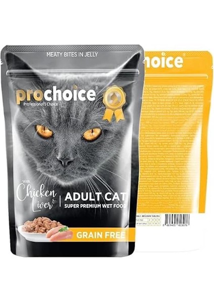 Yetişkin Kediler Için, Tahılsız, Jöle Içinde Tavuk ve Ciğer Parça Etli Yaş Mama, 85 G x 24 indirimleri