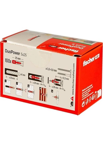 Duopower 5 x 25, Evrensel Dübel, Güçlü 2 Bileşenli Dübel, Beton, Tuğla, Taş, Alçı Karton Vb. modelleri