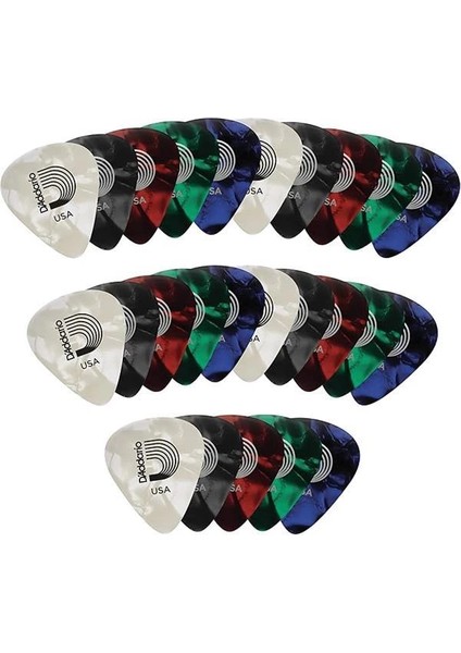 Planet Waves Assorted Pearl Celluloid 25LI Paket Pena (Medium)