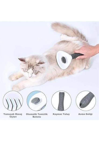 Kedi Köpek Tarağı Tüy Temizleme Otomatik Temizlenen Tüy Tarağı Kendi Kendini Temizleyen Masaj indirimleri