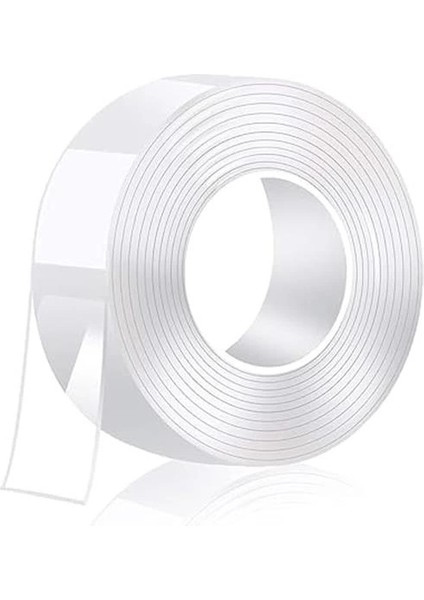 Şeffaf Çift Taraflı Yapışkan Bant, 3 Metre Ekstra Güçlü ve Yıkanabilir, Ince Nano Bant