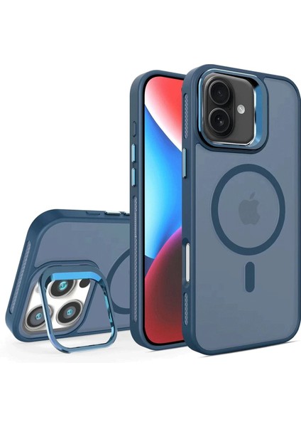 iPhone 16 Plus Flet Lens Magsafe Kapak - Lacivert