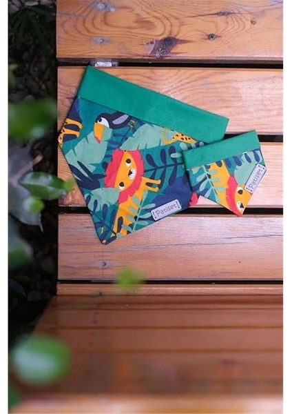 Hayvan Desenli Köpek Fuları Bandanası Köpek Kıyafeti Yeşil Xs modelleri