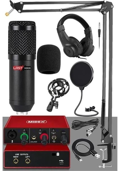 Stüdyo Ekipmanları Style Paket-2 BM800 Mikrofon Ses Kartı Stüdyo Kayıt Seti