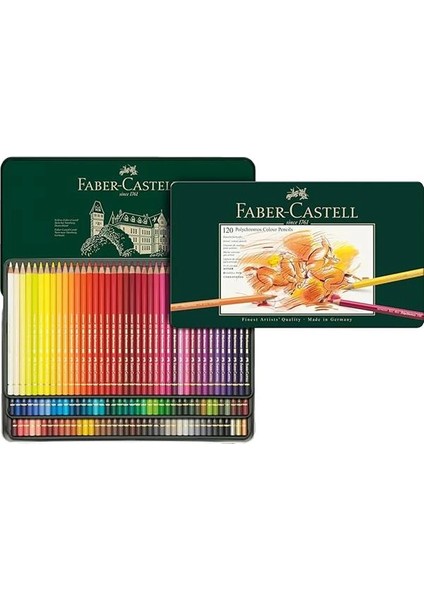 Faber-Castell Polychromos Boya Kalemi 120’LI, Yüksek Pigmentli, Kalıcı ve Canlı Renkler, Suya