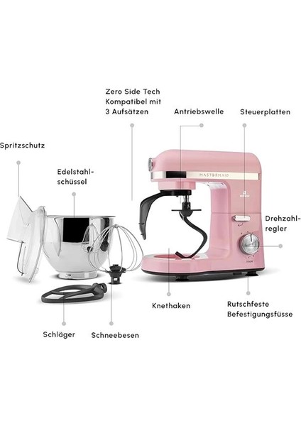 Mastermaid Chef Pro Çift Kollu Mutfak Şefi 1500 W Pink modelleri