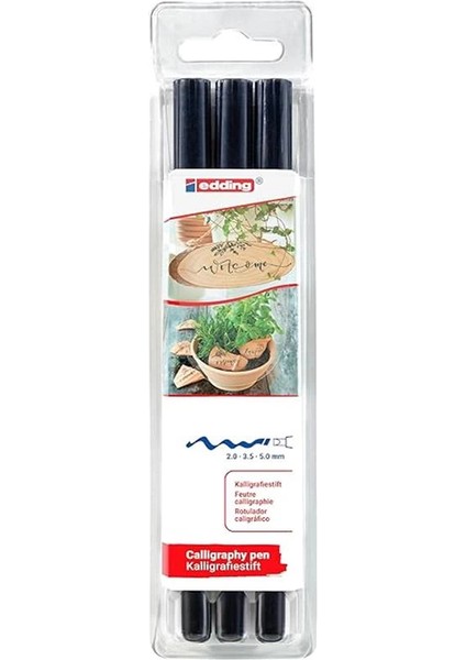 1255 Kaligrafi Kalemi - Siyah - 3 Kalem - Kaligrafi Ucu 2 - 5 mm fiyatları