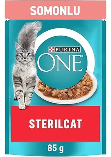 Somonlu Kısırlaştırılmış Kediler Için Yaş Kedi Maması 85 Gram, 26 Adet modelleri