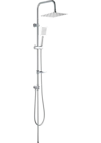 Kolonlu Tepe Duş Seti Robot Duş Yağmurlama Slim Çelik Başlıklar KDS101