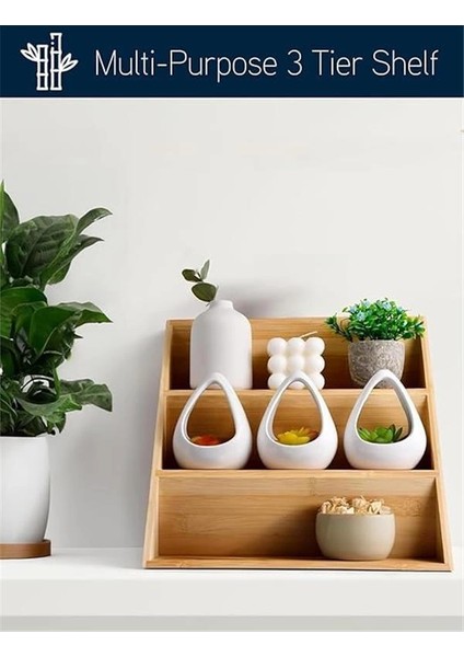 Bambu 3 Katlı Katlanabilir Baharat Standı | Çekmece Içi Kullanıma Uygun Baharatlar Için indirimleri