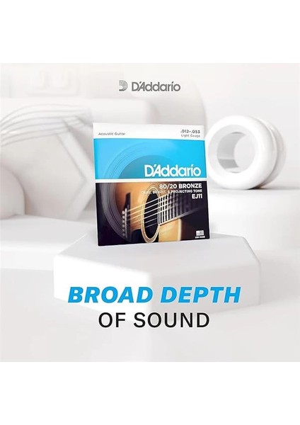 D'addario EJ11 80/20 Bronze Akustik Gitar Teli (12-53) modelleri