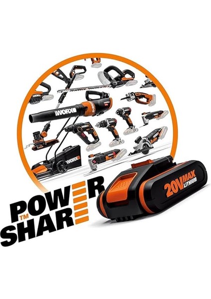 WA3601 20VOLT 2.0AH. Powershare Li-Ion Akü ve Akü Şarj Cihazı