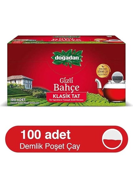 Doğadan Gizli Bahçe Demlik Poşet Siyah Çay (Klasik, 100 Adet) fiyatları