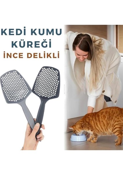 Küçük Delikli Kedi Kumu Eleme Küreği, Ince Taneli Dar Aralıklı Pet Tuvalet Temizleme Eleği