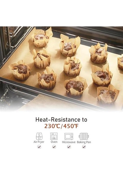 ® 50 Adet Yağlı Pişirme Kağıdı Hazır Kesilmiş 30X40 Sunum Fırın Kağıdı Yanmaz Yapışmaz Çok Amaçlı