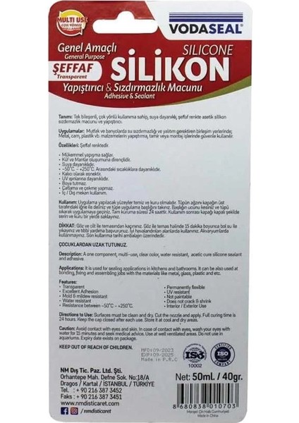 53.01.029 Tüp Silikon, 50G, Şeffaf fırsatları