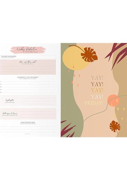 17X24 Metalik Süresiz Planlayıcı Ajanda Deft Mavi