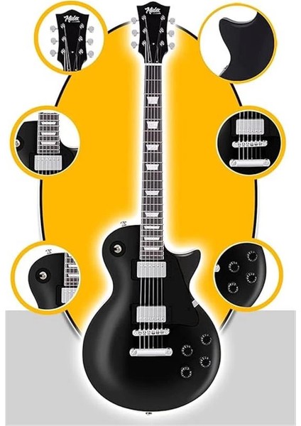GRX-200BK-BAG Üst Segment Profesyonel Elektro Gitar Set Les Paul Kasa Masif Ağaç (Hh) modelleri