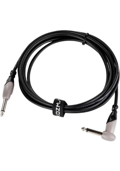 KCL-156-3M Siyah-Gri 3 Metre Açılı Gitar Enstrüman Kablosu Kozmos fiyatları
