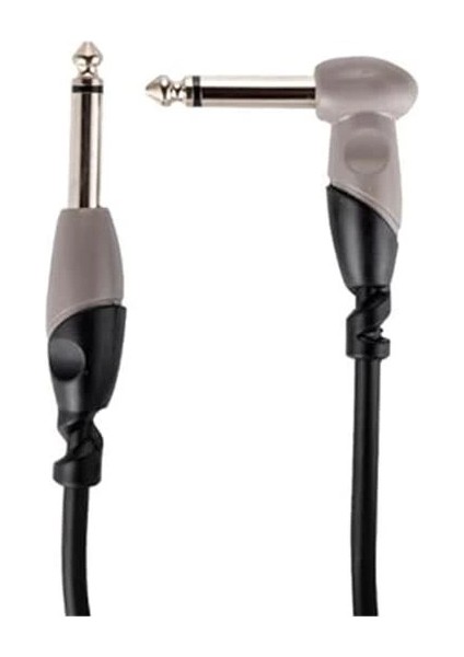 KCL-156-3M Siyah-Gri 3 Metre Açılı Gitar Enstrüman Kablosu Kozmos