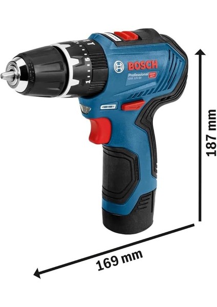 Gsb 12V-30 Akülü Darbeli Delme Vidalama Makinesi (12 Volt, 2 x 2,0 Ah Akü, Şarj indirimleri