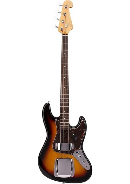 SJB62C+/3TS Tortoise Shell Pickguard Bas Gitar, 3-Tone Sunburst