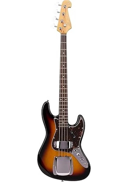SJB62C+/3TS Tortoise Shell Pickguard Bas Gitar, 3-Tone Sunburst