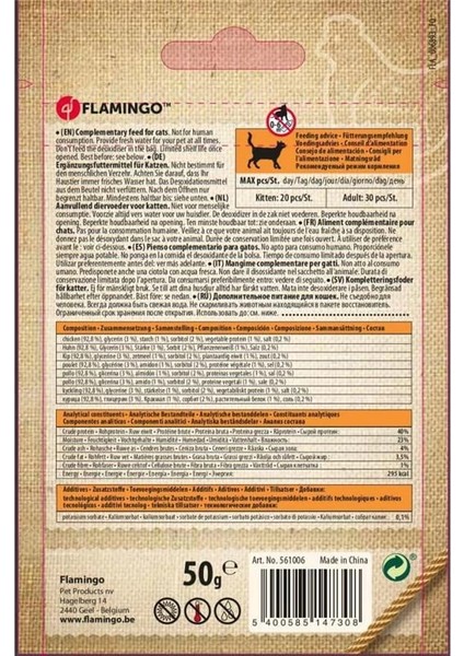 Flamingo Hapki Tavuklu Şerit Kedi Ödülü 50 gr fırsatları
