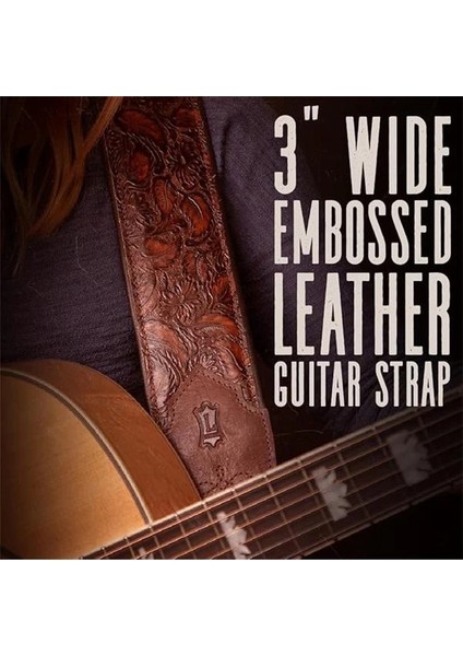 Levy's Leathers 7.62 cm Genişliğinde, Köpük Dolgulu ve Giysi Derisi Arka Yüzeyli Deri Gitar Askısı fiyatları
